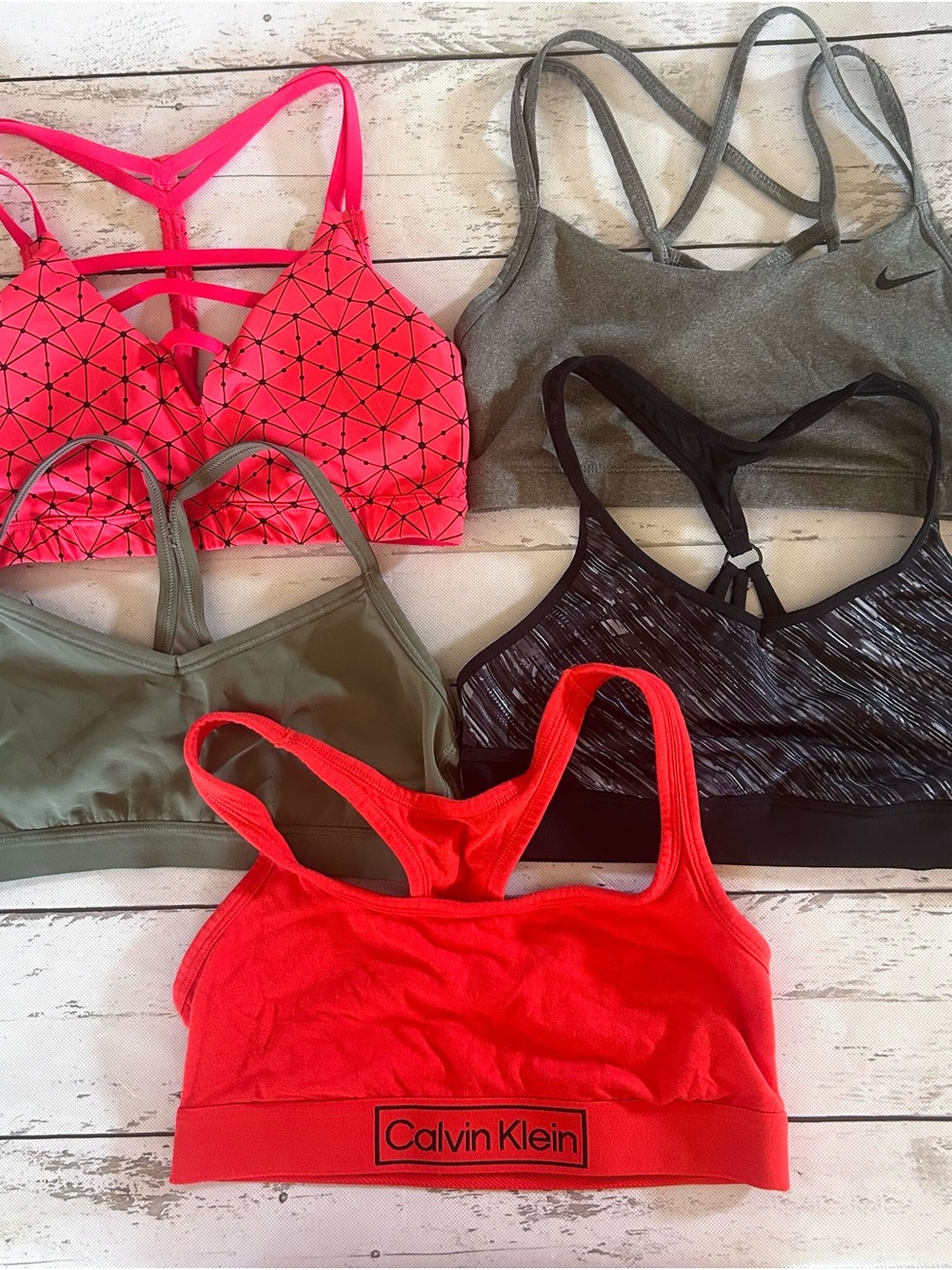 Lot of 5 Sports Bralettes Sz M with Mixed Colors